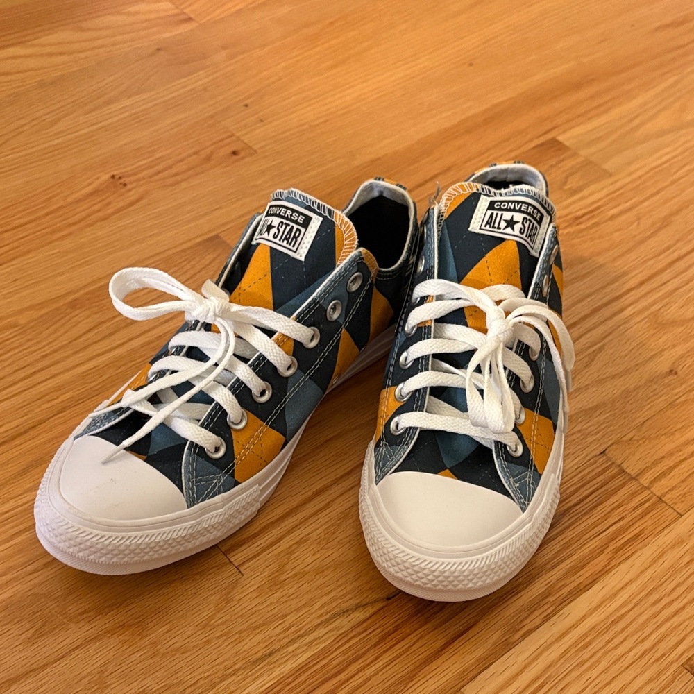 Converse Blue and Orange Patterned Sneakers